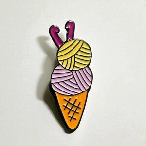 ❤️ 5/$18 - Yarn Ice Cream Enamel Pin
